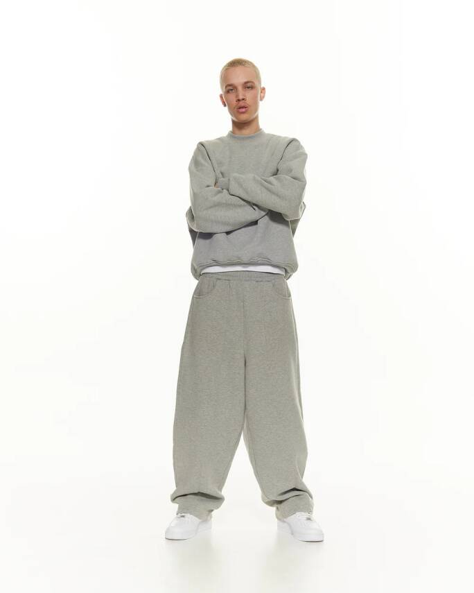 Grey Straıght Leg Sweatpants - 3