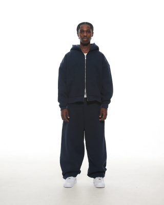 Lacivert Zip Hoodie - 1