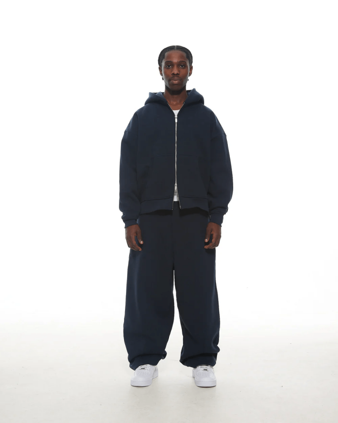 Lacivert Zip Hoodie - 1