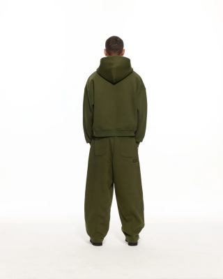 Yeşil Zip Hoodie - 3